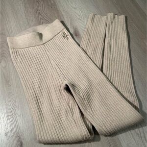 OVO Women’s Ribbed Knit Leggings – Oatmeal